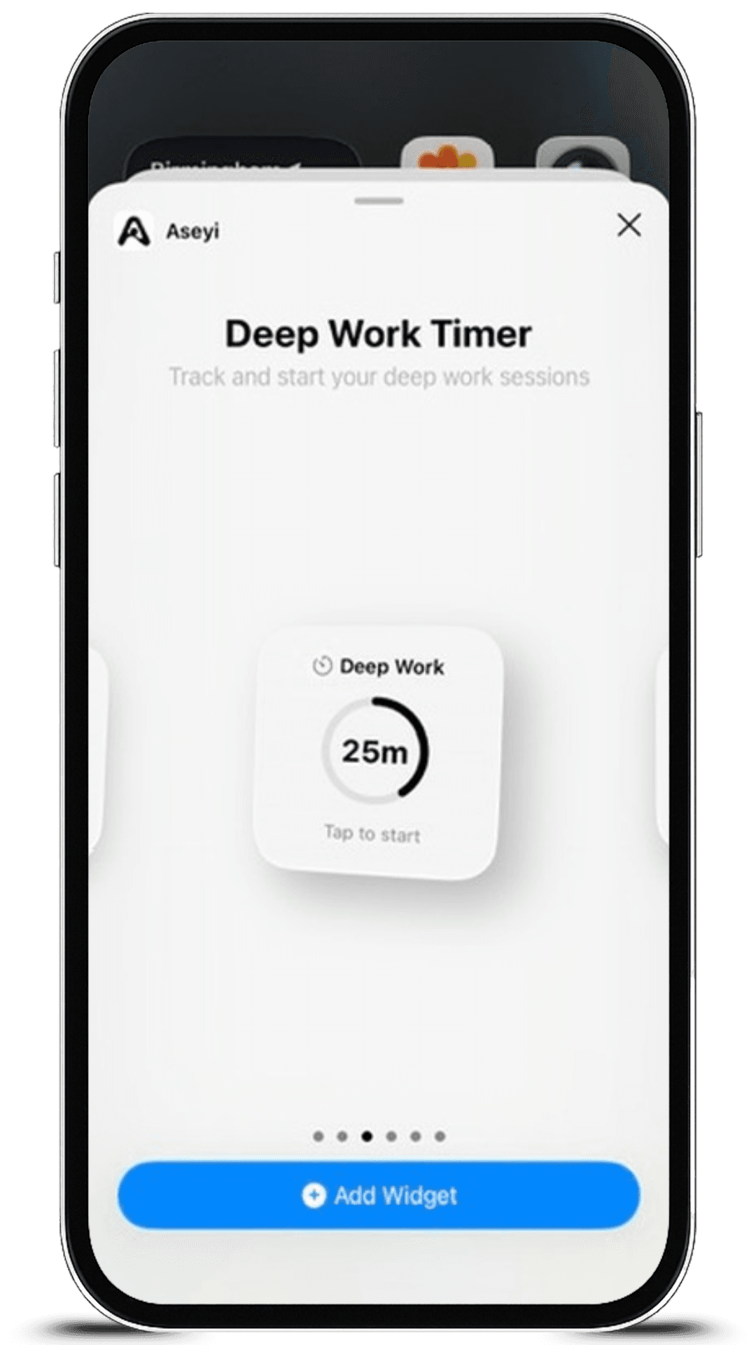 Aseyi iOS Widgets - Deep Work Timer